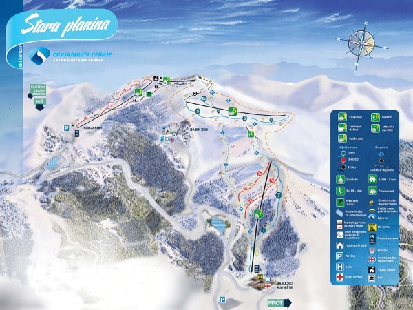 Stara Planina Ski Resort Piste Ski Map