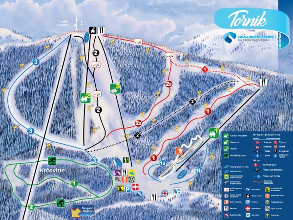 Tornik Ski Resort Piste Ski Map