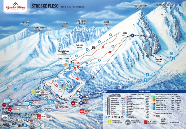 Strbske Pleso Ski Resort Piste Map