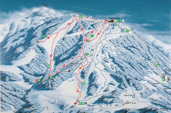 Cerkno Piste Ski Map