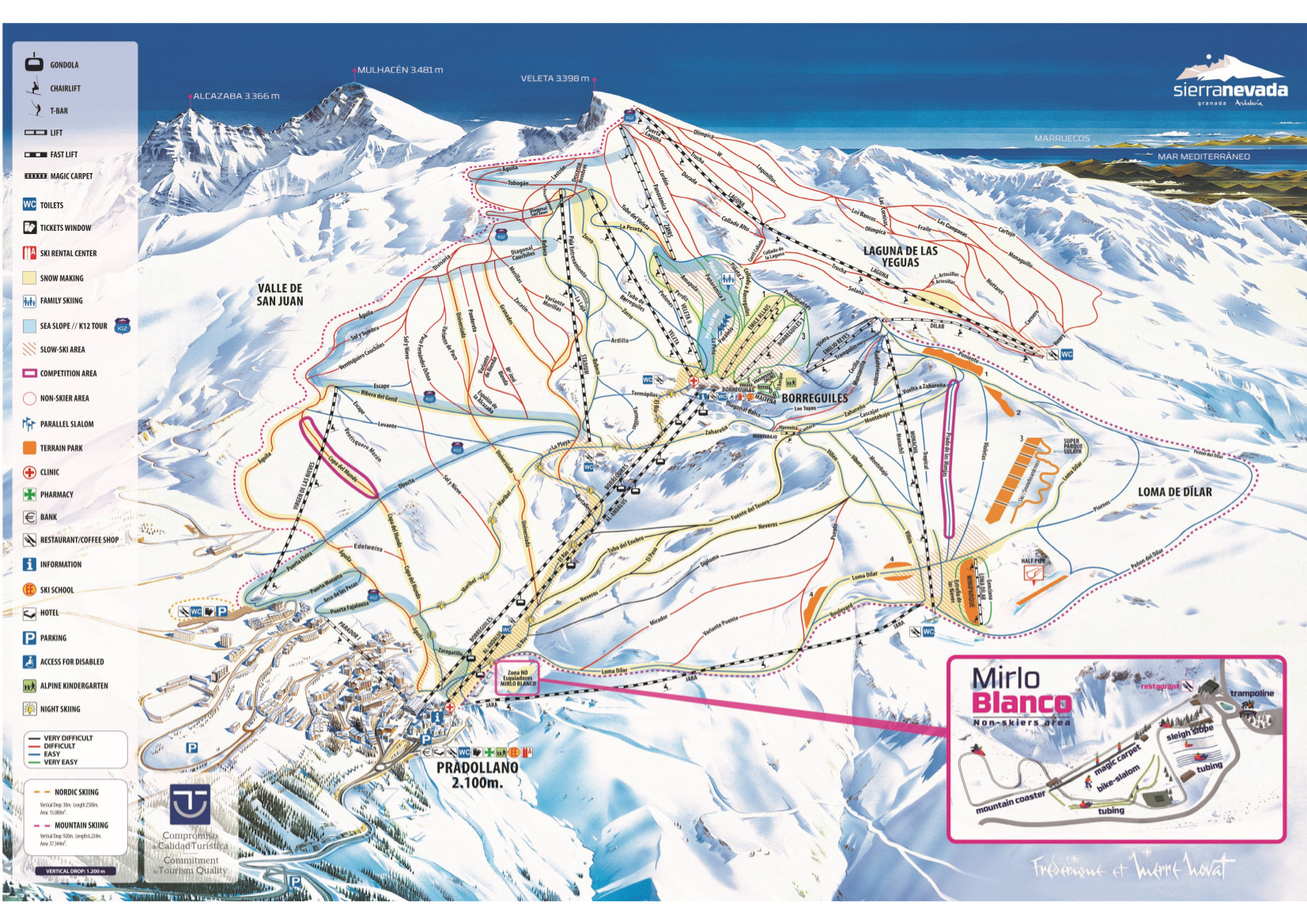 sierra nevada piste map Sierra Nevada Ski Resort Piste Maps