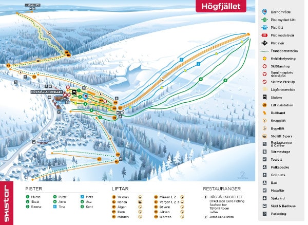 Salen Högfjället Piste Ski Map