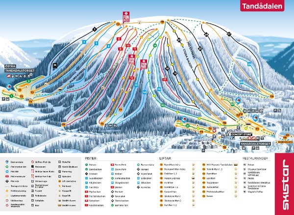 Salen Tandadalen Piste Ski Map