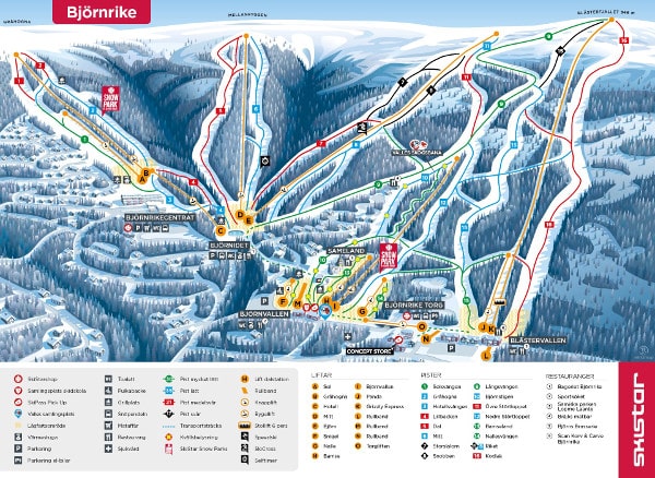 Bjornrike Piste Ski Map