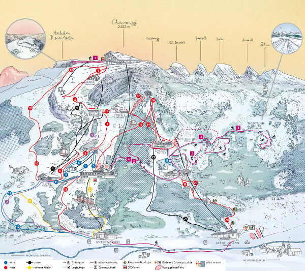 Chaeserrugg Ski Resort Piste Map