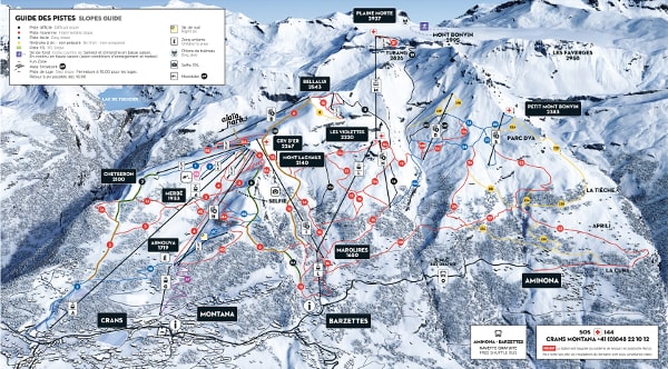 Crans Montana Ski Resort Piste Map