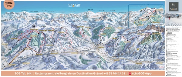 Gstaad Ski Resort Piste Ski Map