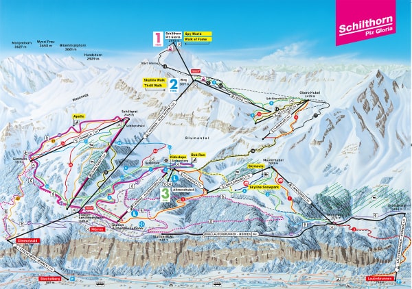 Mürren Schilthorn Ski Resort Piste Ski Map