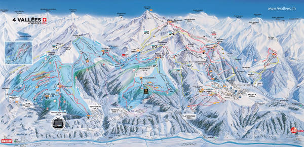 4 Vallees Ski Resort Piste Map