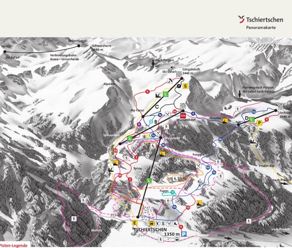 Tschiertschen Ski Resort Piste Map