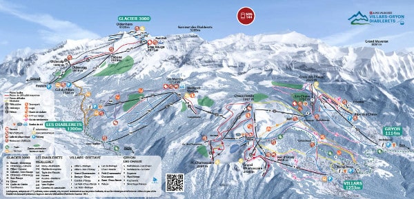 Villars Gryon Diablerets Ski Resort Piste Map