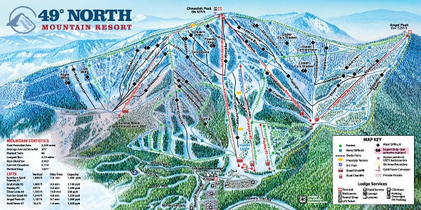 49 North Ski Resort Piste Map