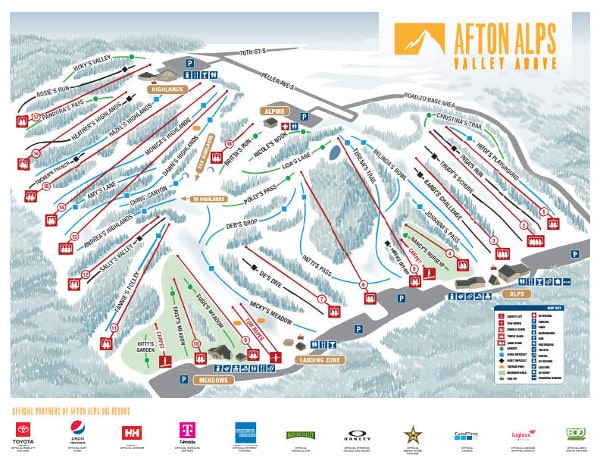 Afton Alps Ski Resort Piste Ski Map
