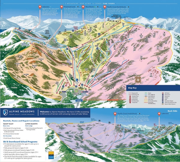Alpine Meadows Ski Resort Piste Map
