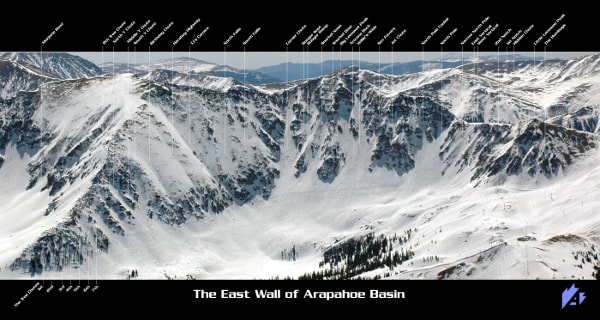 Arapahoe Basin Ski Resort East Wall Piste Map