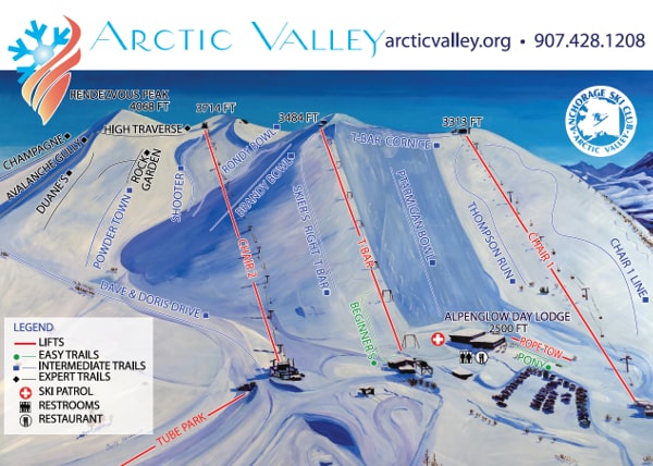 Arctic Valley Ski Resort Piste Map