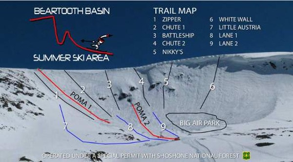 Beartooth Basin Ski Resort Piste Map