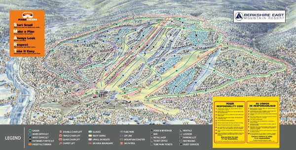 Berkshire East Piste Ski Map
