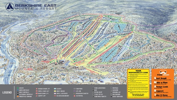 Berkshire East Piste Ski Map