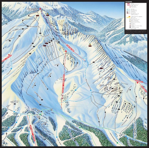 Big Sky, Bowl Ski Resort Piste Map