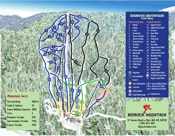 Bigrock Mountain Piste Map