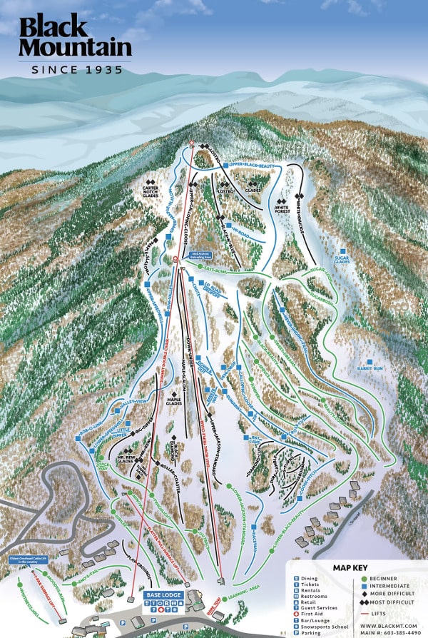 Black Mountain, New Hampshire Ski Resort Piste Map