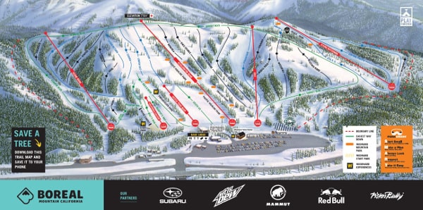 Boreal Ski Resort Piste Map