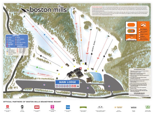 Boston Mills Ski Resort Piste Map