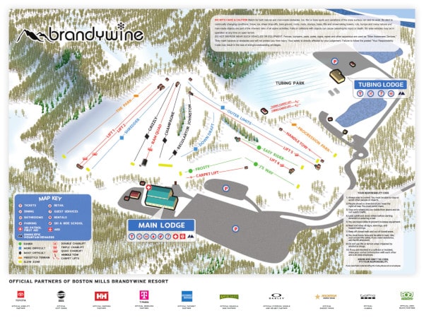 Brandywine Ski Resort Piste Map