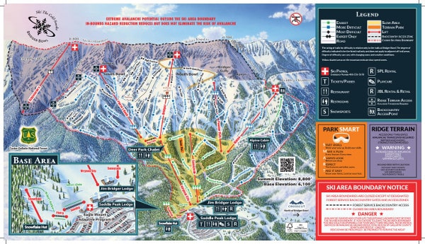 Bridge Bowl Piste Map