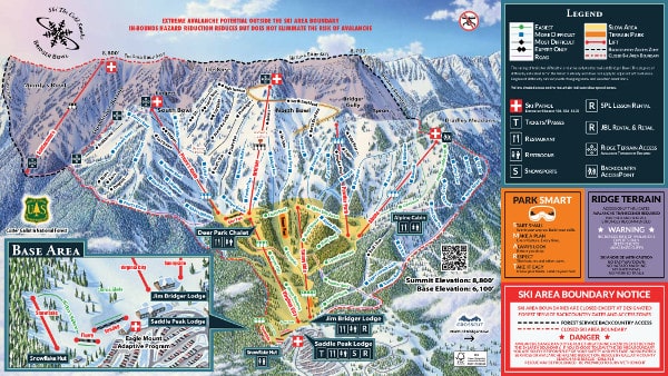 Bridge Bowl Piste Ski Map