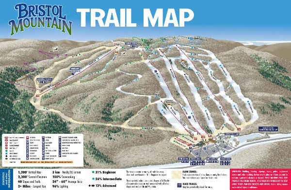 Bristol Mountain Ski Resort Piste Map