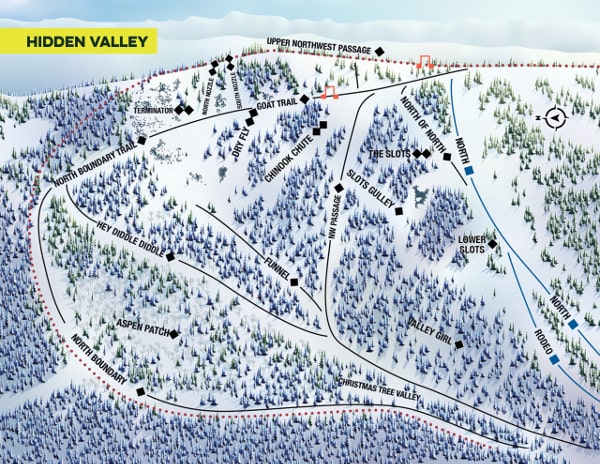 Brundage Mountain Hidden Valley Ski Resort Piste Map