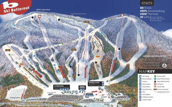 Butternut Piste Ski Map