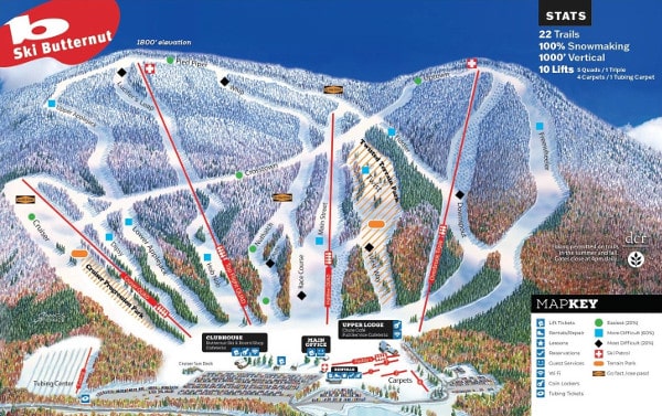 Butternut Piste Ski Map