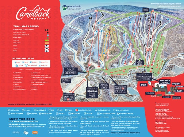 Camelback Mountain Piste Ski Map