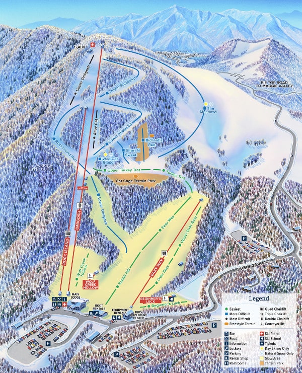 Cataloochee Piste Ski Map