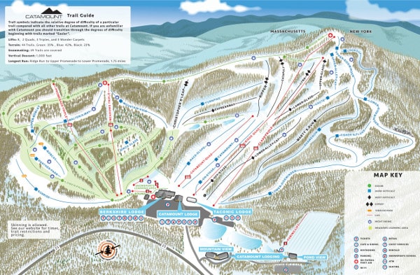 Catamount Ski Resort Piste Ski Map