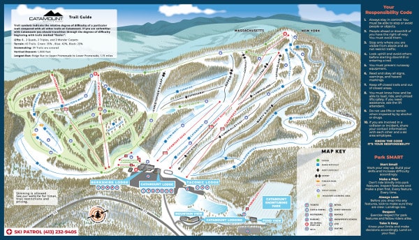 Catamount Ski Resort Piste Ski Map