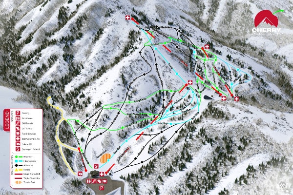 Cherry Peak, Utah Ski Resort Piste Map
