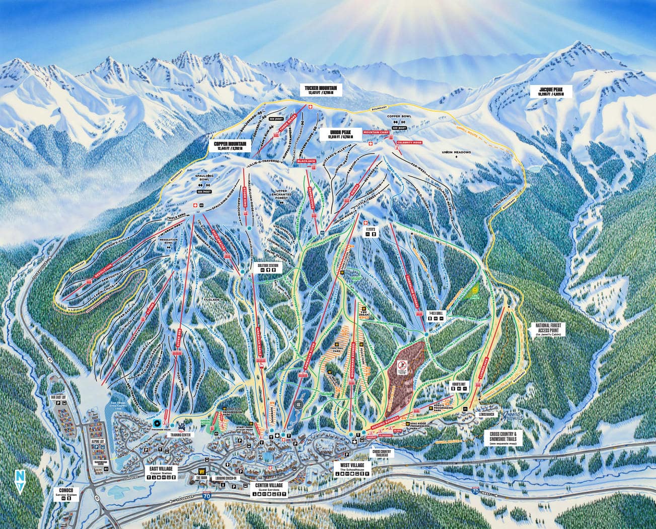 Copper Mountain Piste And Ski Trail Maps   Copper Mountain Piste Ski Map 2023 