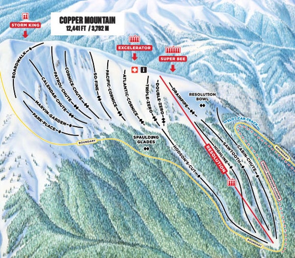 Copper Mountain Ski Resort Piste Ski Map
