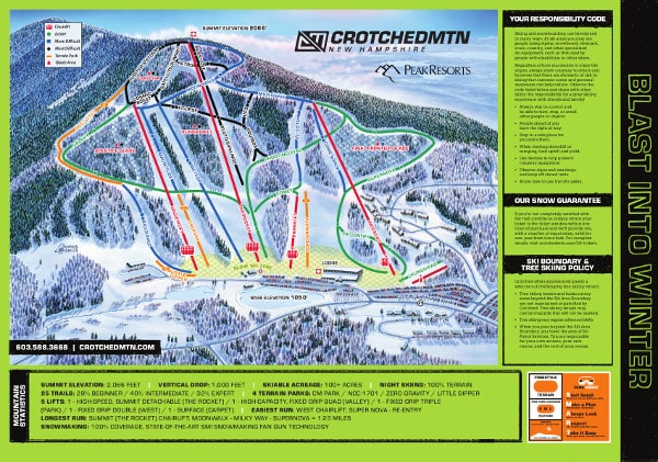 Crotched Mountain Ski Resort Piste Map