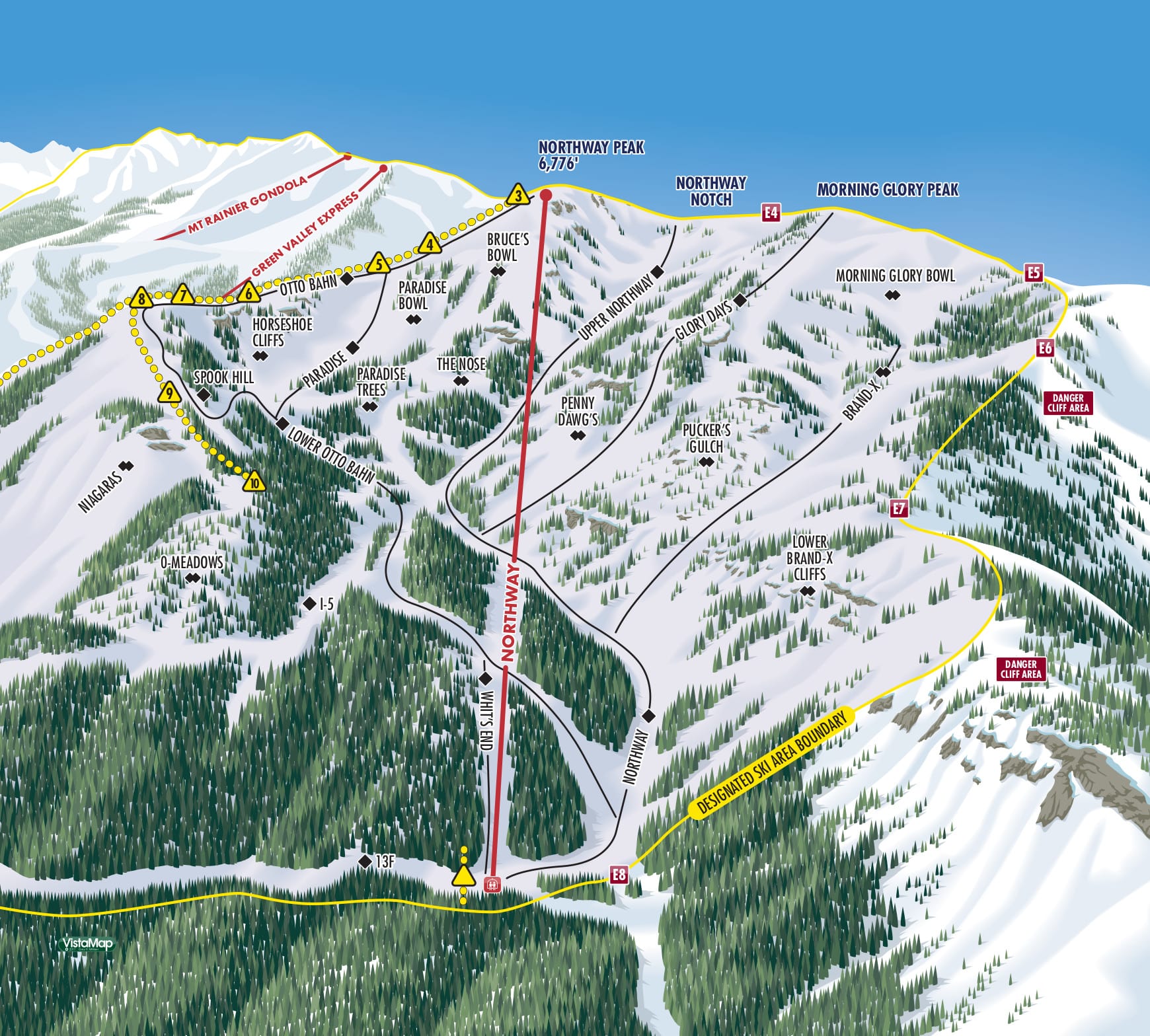 Crystal Mountain Northway Resort Piste Map