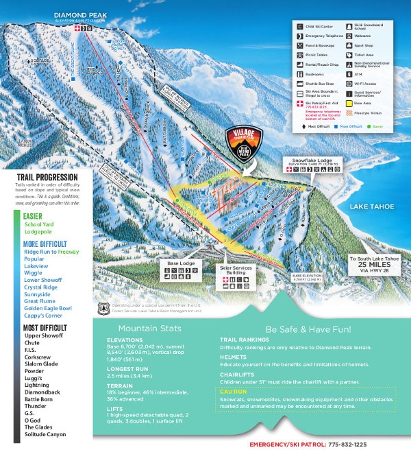 Diamond Peak Ski Resort Piste Map