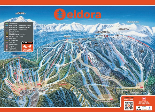 Eldora, Colorado Ski Resort Piste Ski Map