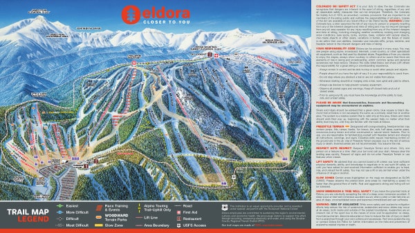 Eldora, Colorado Ski Resort Piste Map