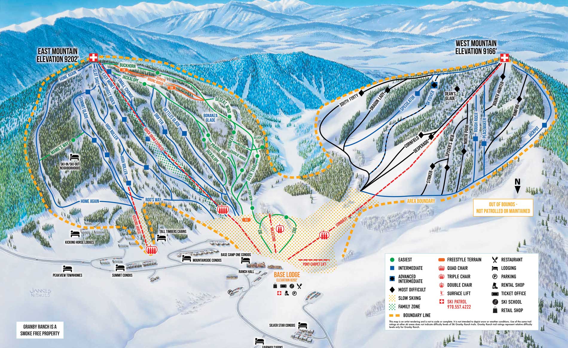 Granby Ranch Piste Map and Ski Maps