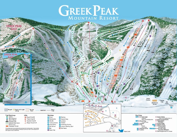 Greek Peak Ski Resort Piste Map