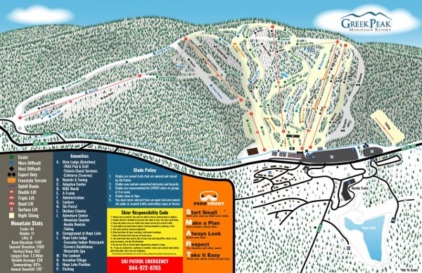 Greek Peak Ski Resort Piste Map